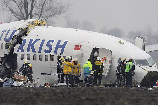 Turkish Airlines, 2009, one of the 'top 10 plane crash miracles' by China.org.cn.
