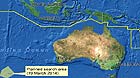The scanned version of the map released on March 19, 2014 by Australian Maritime Safety Authority (AMSA) shows the search area for the second day has been reduced to 300,000 square kilometers from 600,000 square kilometers a day before. The area is also closer to Western Australian coast.