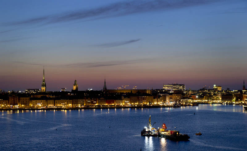 Night view of Stockholm, the capital of Sweden, and the second-largest city in Northern Europe. Dec 9, 2013. [Photo/File photo]