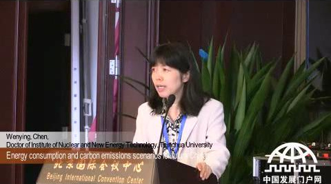 Wenying Chen, Doctor of Institute of Nuclear and New Energy Technology, Tsinghua University deliver a speech about energy consumption and carbon emissions scenarios for future China.