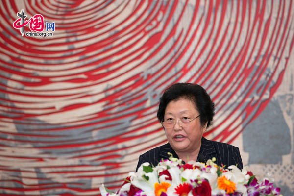 Zhao Baige, Vice President of RCSC, tried to clarify that charity was a 'only one very important part of the work of the RCSC, which also takes responsibility for providing assistance in case of wars, conflicts and natural disasters,' in a clear attempt to save her agency's reputation. [Photo by Chen Boyuan / China.org.cn]
