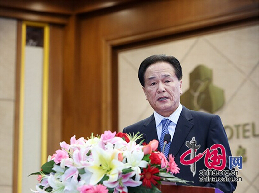 Cai Mingzhao, minister for China's State Council Information Office, addresses the Seventh Beijing Forum on Human Rights in Beijing on Sept. 17. [Photo/China.org.cn]