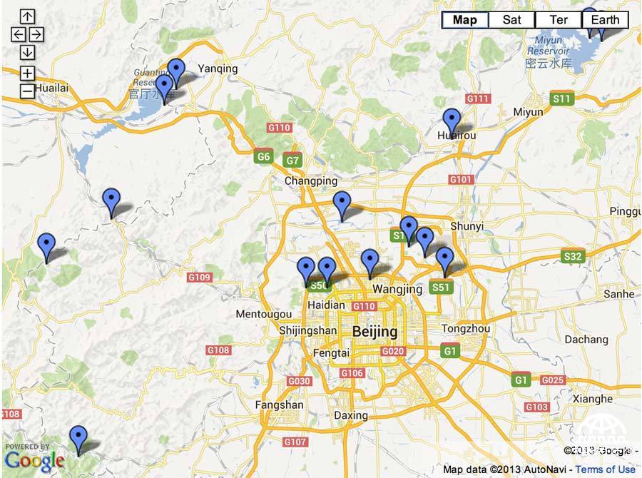Terry’s Beijing birdwatching map