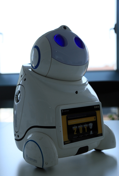 The robot, called Unisboro or 'Xiaoyou,' is made by Beijing Canny Unisboro Technology Co., Ltd and went on sale in 2013. [Photo by Zhang Lulu/China.org.cn] 