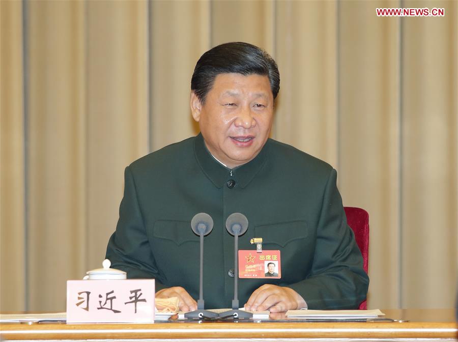 Chinese President Xi Jinping, who is also chairman of the Central Military Commission, speaks at a meeting on reforming the armed forces in Beijing, capital of China. The meeting was held in Beijing from Nov. 24 to 26. [Photo: Xinhua]