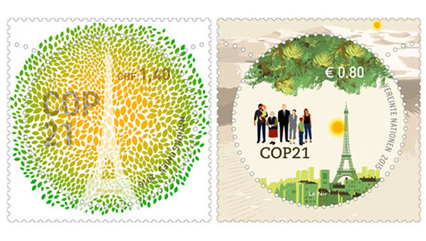 Paris climate conference stamp unveiled