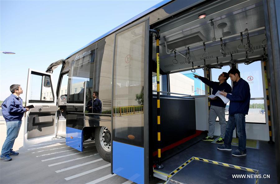 Electric shuttle bus tested in Hebei