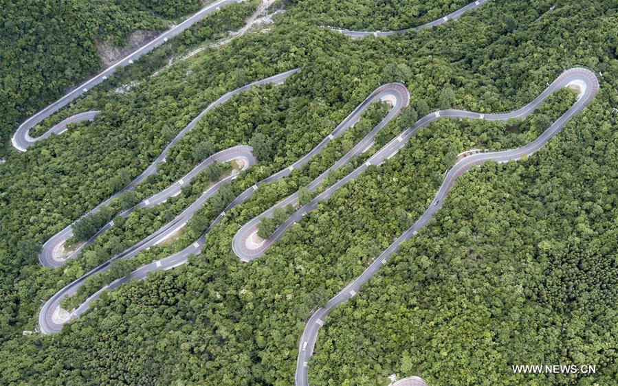 Aerial view of Wudangshan-Shennongjia tourist road