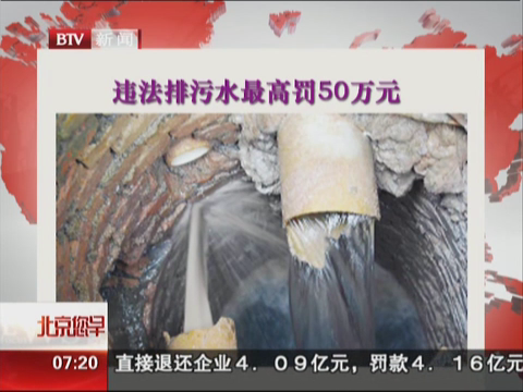 北京违法排污水最高罚50万元 