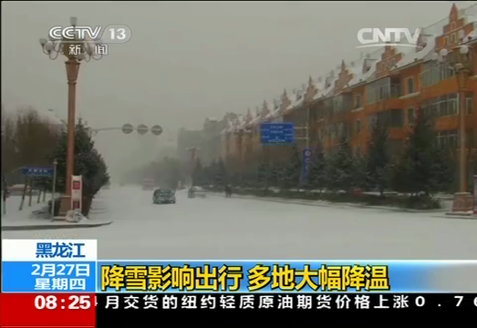 黑龙江：降雪影响出行 多地大幅降温