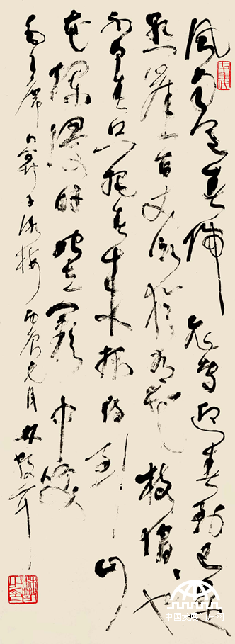 林散之草书代表作《毛泽东词 卜算子· 咏梅》175×64㎝ 林筱之收藏