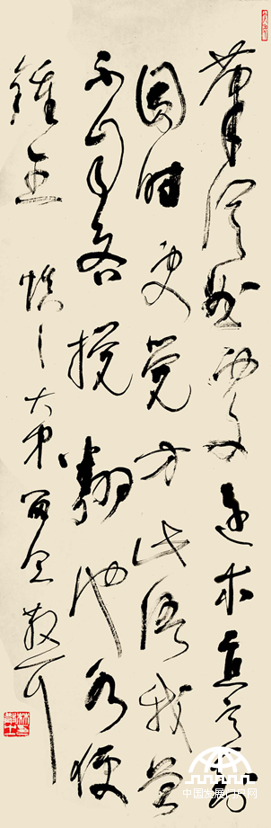 林散之草书代表作《自作诗 论书绝句》 96×34㎝ 林散之艺术馆收藏