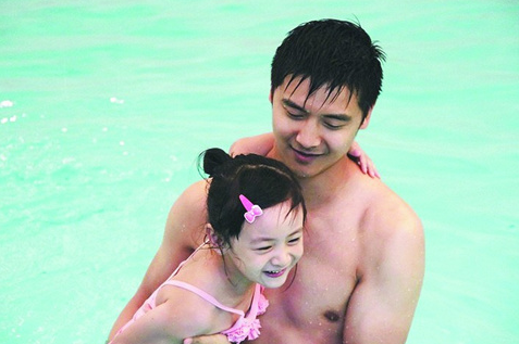 Sports and movie star Tian Liang and his daughter Cindy
