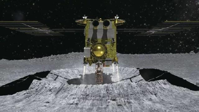 “隼鳥2號”在小行星上著陸的想象圖